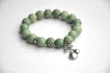 Wiśnie kamienie howlit, zielony, nowość, prezent bracelet by sis