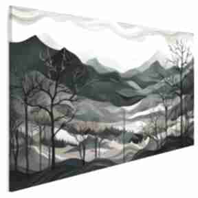 Obraz na płótnie - krajobraz góry las - 120x80 cm 104801