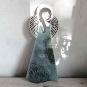 Anioł ceramiczny - pula turkus ślub smokfa, aniołek, prezent, chrzest