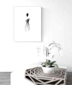 Grafika 30x40 cm wykonana ręcznie, abstrakcja, elegancki minimalizm, obraz do salonu art