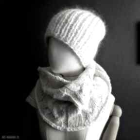 the wool art białaczapka - czapka na drutach, ciepła damska