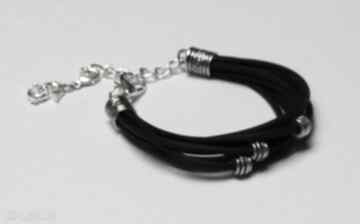 Czarna bransoletka z linek silikonowych mania design kulki, silikon, kauczuk, prezent, moda