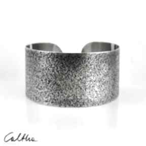 Piasek - srebrna bransoletka 1300-09 caltha, duża, szeroka minimalistyczna biżuteria