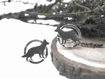Srebrne owczarki niemieckie jachyra jewellery owczarek, pies, natura, mini, zwierzęta