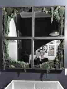 z mchem i rośliny dom art light studio stabilizowane, okienko, rustykalne lustro, mech