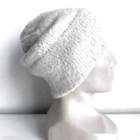 Ręcznie robiona handmade 01 inne kolory na zamówienie czapki nitkowe love tweedowa, tweed, made