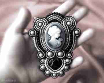 Gothic cameo naszyjnik soutache przecena - 50% poli glinka design, kamea, sutasz, gotycki