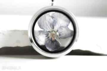 925 prawdziwy bratek srebrny łańcuszek kwiat natura medalion