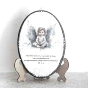 z aniołkiem nr 2 pokoik dziecka mały koziołek anioł, obrazek, chrzest, roczek, komunia