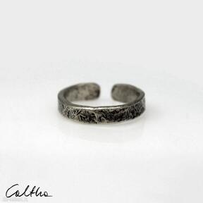 Mosiężna obrączka rozm s 190901 -03 caltha pierścionek - regulowany minimalistyczna biżuteria