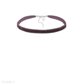 aksamitny choker z regulowanym zapięciem naszyjniki sotho modny, minimalistyczny, purpurowy