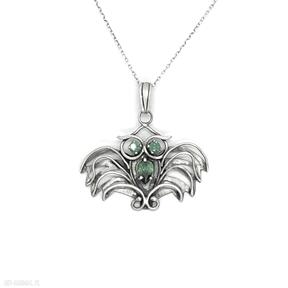 Srebrny naszyjnik sowa z cyrkonią naszyjniki ladyc, biżuteria ze zwierzątkiem, dla miłośników