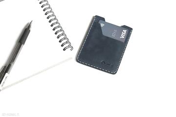 Minimalistyczny portfel skórzany ręcznie szyty wild leather męski, prezent personalizowany
