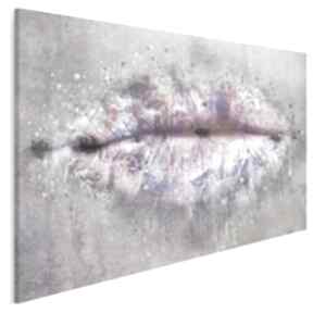 Obraz na płótnie - różowy fioletowy 120x80 cm 71201 vaku dsgn usta, kobieta, grunge, abstrakcja