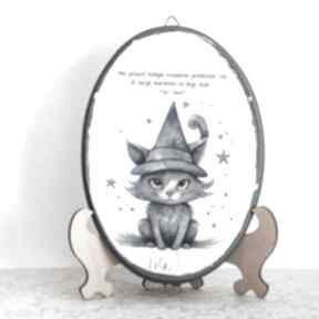Obrazek z magicznym kotem wierzącym w marzenia pokoik dziecka mały koziołek, pokój, kot
