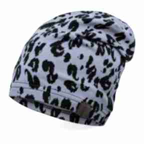 Czapka unisex jesienna cieplutka smerfetka damska beanie beżowa