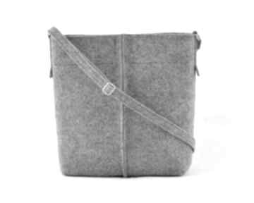 Szara listonoszka z filcu - minimalistyczna torebka na ramię
