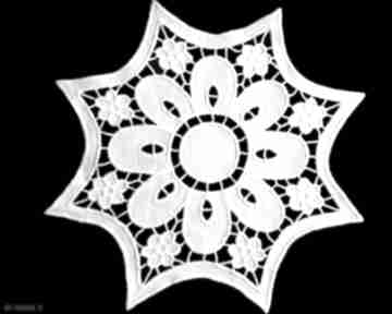 Ręcznie wyszywana serwetka obrusik haft richelieu dom theresa ursulas jewelry, kwiaty, kwiat