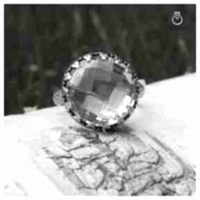 Kryształ górski i srebro - r. 13 pierścionek 1566a