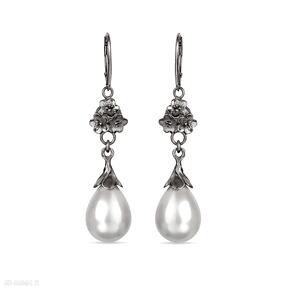 z seashell liliana a780 artseko eleganckie perłowe ze srebra, z perłami, biała perła kolczyki
