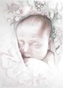 Portret bobasa dla dziecka pi art, niemowlę, roczek, chrzest, prezent