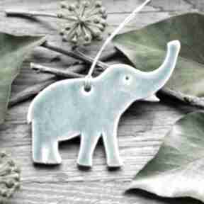 Turkusowy - ceramiczna dekoracje pracownia ako słoń, zawieszka, ceramika, zwierzęta, afryka