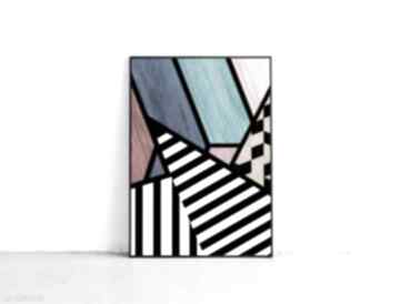 Plakat abstrakcja geometryczna - format B1 70x100 cm plakaty hogstudio, do salonu, modny