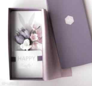 Karteczki prezent happy easter świetną kwiaty papier luxury card