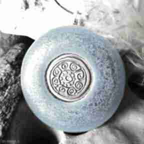 Duży wisior naszyjn ornament etno boho - designerska biżuteria ceramiczna artystyczna modowa