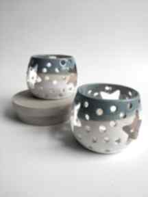 Zestaw dwóch świeczników 5 ceramika kate maciukajc prezent, dekoracje, ceramiczny