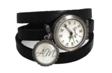 Monogram na życzenie - zegarek bransoletka skórzanym pasku zegarki eggin egg, personalizowany