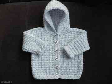 Sweterek "niebieski kapturek" gaga art, rękodzieło, niemowlę - włóczka