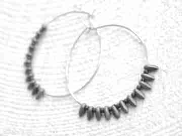 Silver hoops made by magda koła, koraliki, srebro, rodowane