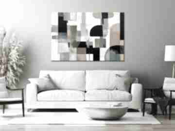 Brązowy - minimalistyczny 60x90 cm beżowy na płótnie annsayuri art abstrakcja, nowoczesny obraz