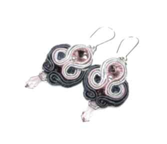 Candy soutache bernas kolczyki, srebro, swarovski, trendy, wiszące