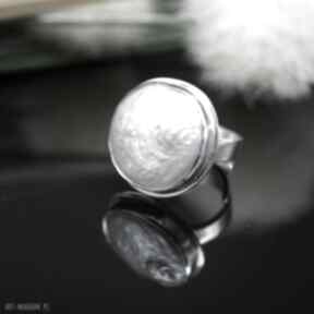 Srebrny z "elena" branicka art perła, naturalna, słonowodna, srebro, pierścionek