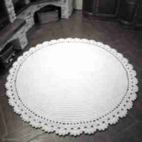 Dywan okrągły ze sznurka bawełnianego 180cm misz masz dorota, szydełkowy, do pokoju, salonu