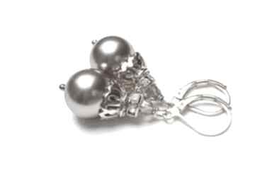 Cappuccino pearls - kolczyki ki ka pracownia perły, swarovski, kryształki