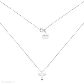 Srebrny naszyjnik z krzyżykiem naszyjniki sotho modny, zawieszka, minimalistyczny, kobiecy