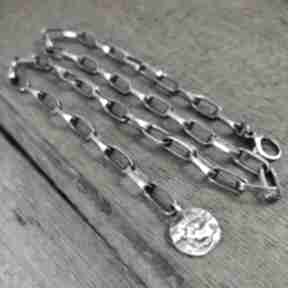 Naszyjnik - masywny łańcuszek irart srebro oksydowane, 925