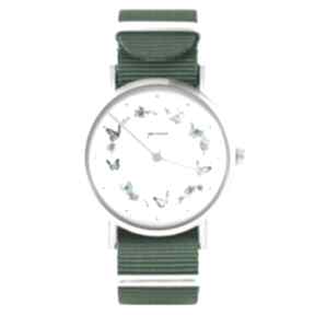 Zegarek - kolorowy wianek zielony, nylonowy zegarki yenoo