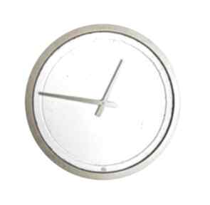 Zegar betonowy mini groove biały drewniana rama złota 40cm nowoczesny elegancki stylowy