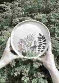 Zając: królik ceramiczny talerz prezent rękodzieło w ogrodzie