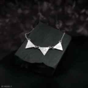Naszyjnik trzy trójkąty ze srebra 925 bellamente, trójkątny, na prezent, srebrny surowy