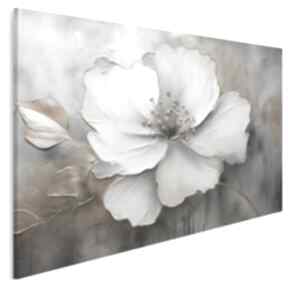 Obraz na płótnie - glamour biały 120x80 cm 100901 vaku dsgn z kwiatem, zloty kwiat, do sypialni