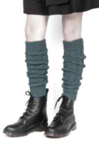 2 w 1 getry lub rękawki warkoczowy wzór - zielony dodatki lanti urban fashion na nogi