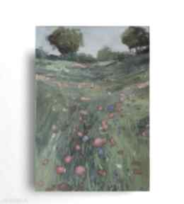 Łąka rysunek formatu A4 pastelami paulina lebida pastele, kwiaty