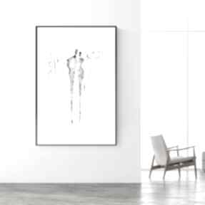 Obraz 70x100 cm wykonany ręcznie, zam art krystyna siwek do salonu, grafika czarno biała