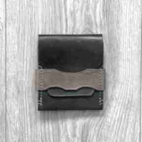 brązowy ze skóry ręcznie uszyty robert zmuda vintage, portfele, szary portfel, minimalistyczny