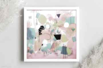 Różowy obraz - wydruk 50x50 cm annsayuri art abstrakcyjny, artystyczny, do salonu